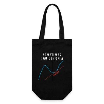 Math Pun Sometimes I Go Off On A Tangent - Gift Bag for Bottles - black - Front