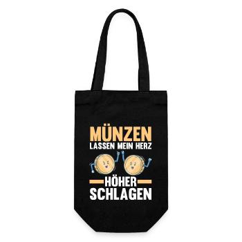 Numismatik Münzensammlung Münzensammler - Geschenkbeutel für Flaschen - Schwarz - Vorne