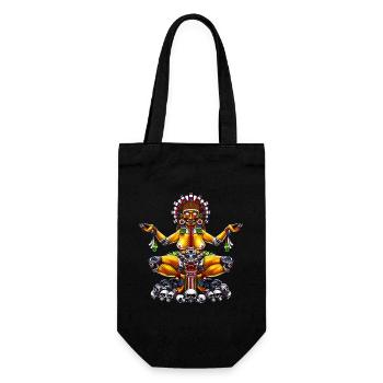 Aztekische Göttin Tlaltecuhtli - Geschenkbeutel für Flaschen - Schwarz - Vorne