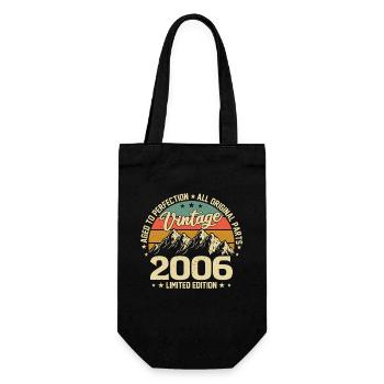 Vintage 2006: Legendary 18th Birthday Gift - Gift Bag for Bottles - black - Front