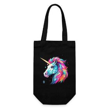 Unicorn in glass style - Gift Bag for Bottles - black - Front