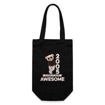 2005 Geburtstag Teddy Bär Being Awesome Orignal - Geschenkbeutel für Flaschen - Schwarz - Vorne