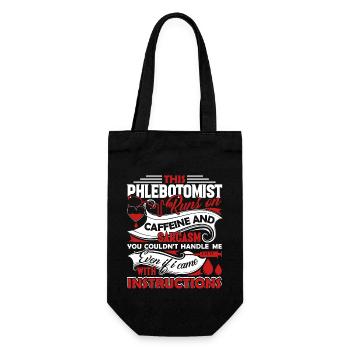 Phlebotomist Phlebotomist Runs On Caffeine - Gift Bag for Bottles - black - Front