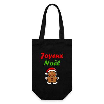 Joyeux noel pain d'épice - Sac à bouteille - noir - Devant