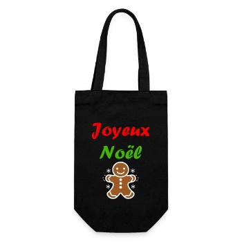Joyeux noel pain d'épice - Sac à bouteille - noir - Devant