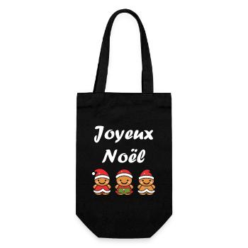 Joyeux noel pain d'épice - Sac à bouteille - noir - Devant