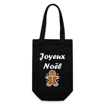 Joyeux noel pain d'épice - Sac à bouteille - noir - Devant