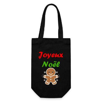 Joyeux noel pain d'épice - Sac à bouteille - noir - Devant