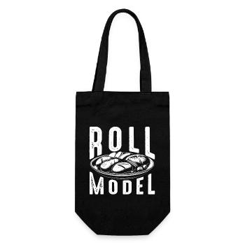 Backen Bäckerei Brötchen Modell Lustiger Bäcker - Geschenkbeutel für Flaschen - Schwarz - Vorne