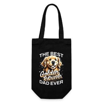 Bester Golden Retriever Papa aller Zeiten - Geschenkbeutel für Flaschen - Schwarz - Vorne
