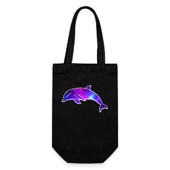 Dolphin Space Galaxy - Gift Bag for Bottles - black - Front