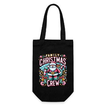 Family Christmas Crew - Geschenkbeutel für Flaschen - Schwarz - Vorne