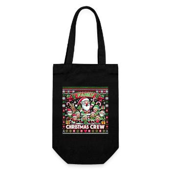 Family Christmas Crew - Geschenkbeutel für Flaschen - Schwarz - Vorne