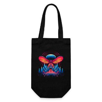Mushroom | Fantasy Pilze Wald Natur Goa Festival - Geschenkbeutel für Flaschen - Schwarz - Vorne