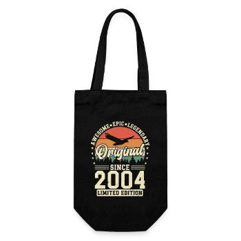 Vintage 2004 - Legendary 20th Birthday Gift - Gift Bag for Bottles - black - Front