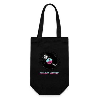 Vinyle de musique funky funk - Sac à bouteille - noir - Devant