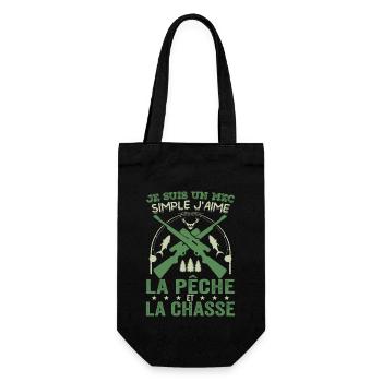 Mec simple Chasse Peche Humour Cadeau Anniversaire - Sac à bouteille - noir - Devant