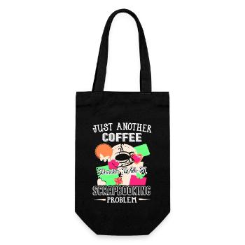 Coffee Drinker With Scrapbooking Problem - Gift Bag for Bottles - black - Front