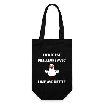 Humour petit mouette - Sac à bouteille - noir - Devant