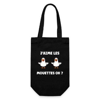 Humour petit mouette - Sac à bouteille - noir - Devant