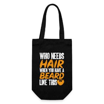 Tête chauve Calvitie Barbe Tête chauve - Sac à bouteille - noir - Devant