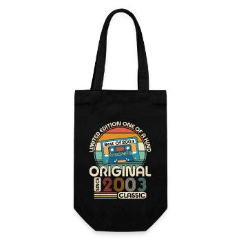 Vintage 20. Geburtstag Retro Style 2003 - Geschenkbeutel für Flaschen - Schwarz - Vorne