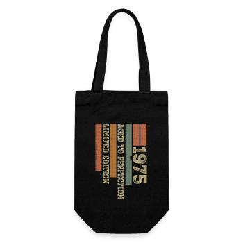 1975 Vintage Retro Geburtstagsgeschenk Jahrgang 1975 - Geschenkbeutel für Flaschen - Schwarz - Vorne