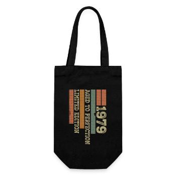 1979 Vintage Retro Geburtstagsgeschenk Geboren 1979 - Geschenkbeutel für Flaschen - Schwarz - Vorne