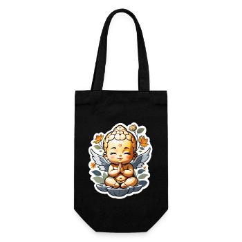 Baby Buddha - meditation yoga relaxation - Gift Bag for Bottles - black - Front