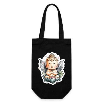 Baby Buddha - meditation yoga relaxation - Gift Bag for Bottles - black - Front