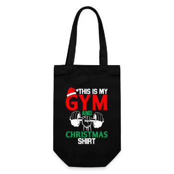 This is my gym and my Christmas - Gift Bag for Bottles - black - Front