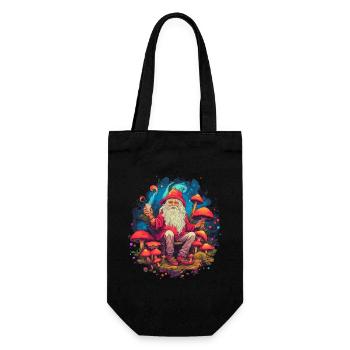 Mushroom | Fantasy Pilze Wald Natur Goa Festival - Geschenkbeutel für Flaschen - Schwarz - Vorne