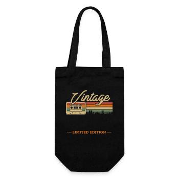 Personalized Birthday Gift by Birth Year - Gift Bag for Bottles - black - Front