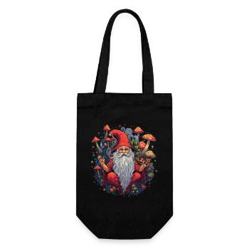 Mushroom | Fantasy Pilze Wald Natur Goa Festival - Geschenkbeutel für Flaschen - Schwarz - Vorne