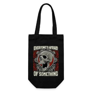 Totenkopf, Vintage Skull, Angst lustiger Spruch - Geschenkbeutel für Flaschen - Schwarz - Vorne