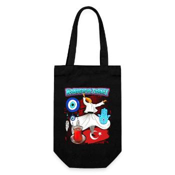 Turkey, Dervishes, Turkish Tea, Turkish Eye - Gift Bag for Bottles - black - Front