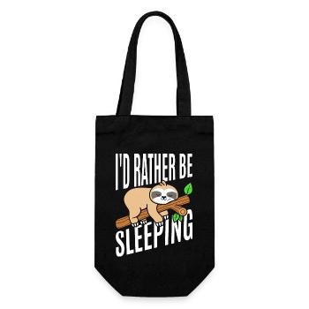 Ich Würde Lieber T-Shirt Schlafen - Geschenkbeutel für Flaschen - Schwarz - Vorne