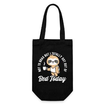 Nicht Zu Prahlen, Süßer Faultier-T-Shirt - Geschenkbeutel für Flaschen - Schwarz - Vorne