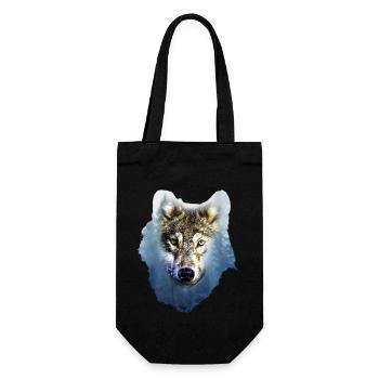 Wolf - Geschenkbeutel für Flaschen - Schwarz - Vorne