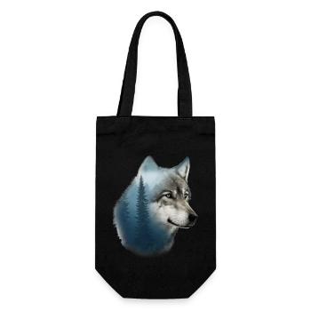 Wolf - Gift Bag for Bottles - black - Front
