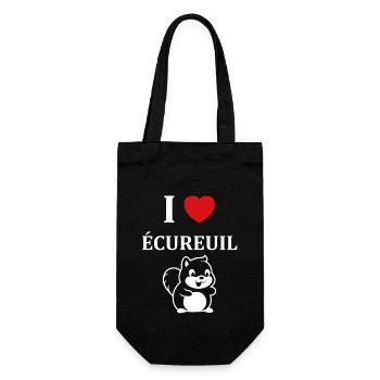 Humour petit écureuil - Sac à bouteille - noir - Devant