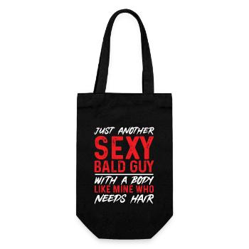Tête chauve Calvitie Barbe Tête chauve - Sac à bouteille - noir - Devant