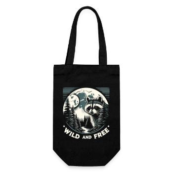 Wild and Free: Raccoon in nature - Gift Bag for Bottles - black - Front