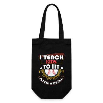 Ich bringe Kindern das Schlagen und Stehlen bei - - Geschenkbeutel für Flaschen - Schwarz - Vorne