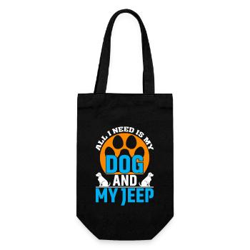 Alles Was Ich Brauche Ist Mein Hund Und Mein SUV - Geschenkbeutel für Flaschen - Schwarz - Vorne