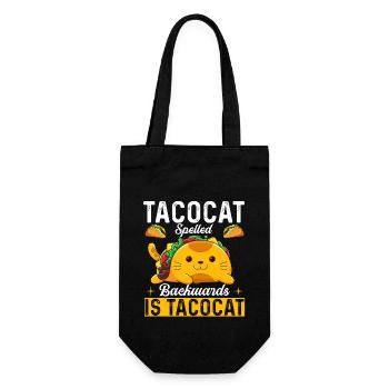 Tacocat spelled backwards is Tacocat - Gift Bag for Bottles - black - Front
