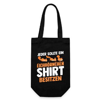 Eichhörnchen - Geschenkbeutel für Flaschen - Schwarz - Vorne