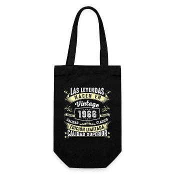 58. Geburtstag Jahrgang 1966 - Geschenkbeutel für Flaschen - Schwarz - Vorne
