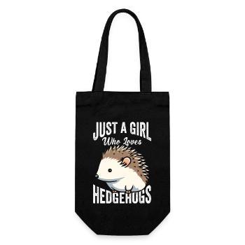 Just A Girl Who Loves Hedgehog T-Shirt - Gift Bag for Bottles - black - Front