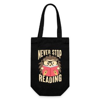Never Stop Reading T-Shirt - Gift Bag for Bottles - black - Front